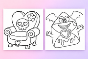 Spooky Love Coloring Pages Volume 1, a Seasonal Illustration by Inkivelle Studio (Thumbnail 2 of 3)