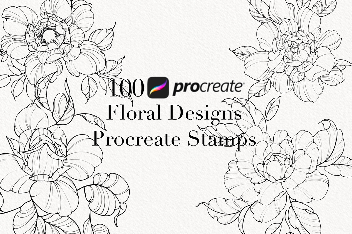 Procreate flower stamp, a Brush Add-On by AnnaPolitmerskaja (Photo 1 of 5)