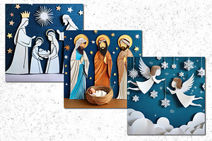 Paper Cutout Christmas Scenes