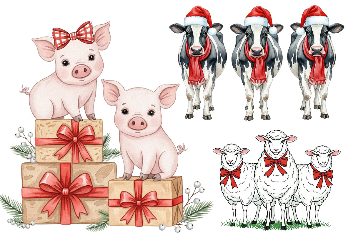Vintage Christmas Rub On Clipart, an Illustration by DreamArtGraphic (Photo 3 of 5)