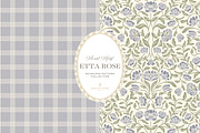 Vintage Blue Floral Print Patterns, a Pattern Graphic by Eclectic Anthology (Thumbnail 4 of 14)