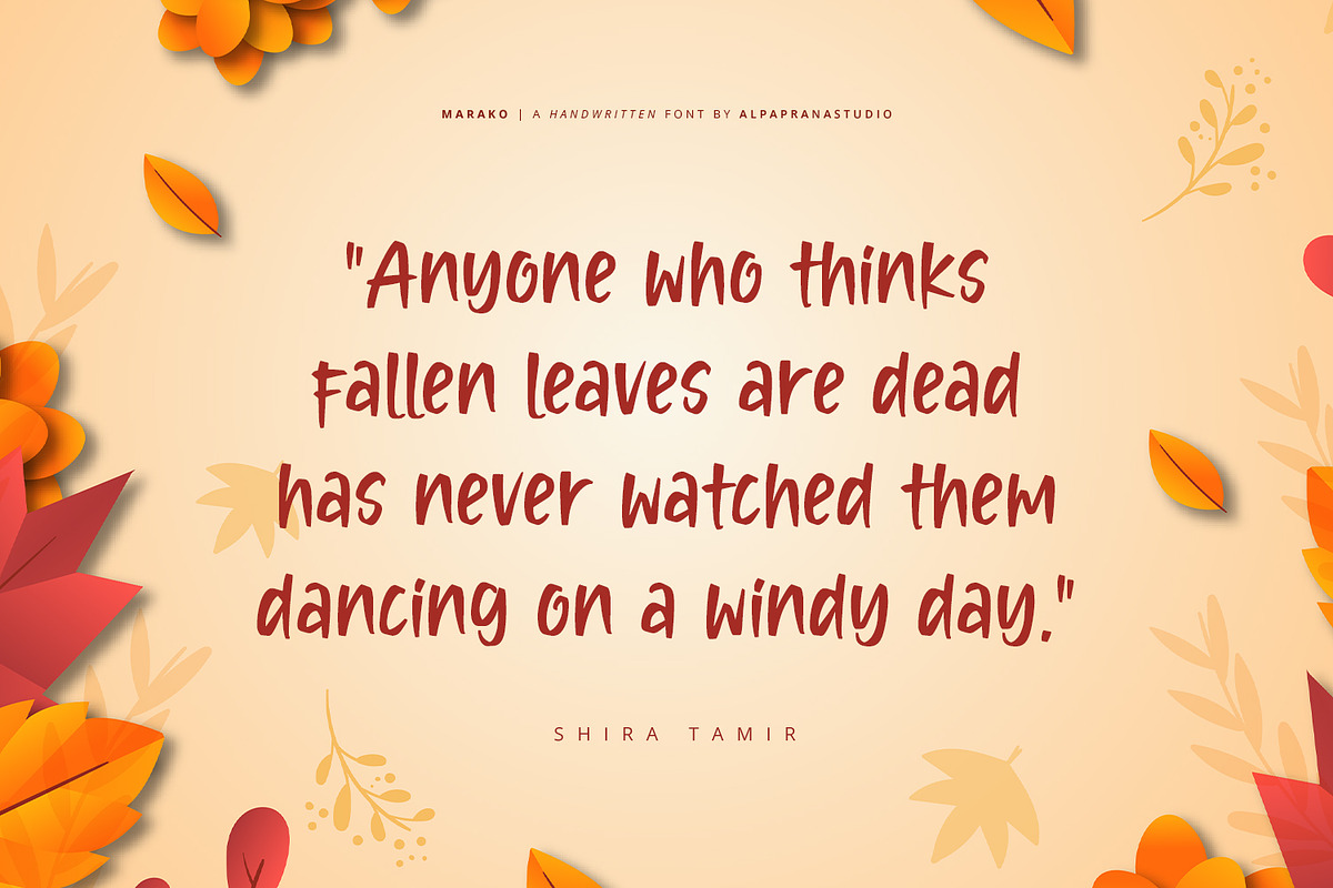 Marako - Handwritten Font, a Handwritten Font by Alpaprana (Photo 8 of 11)