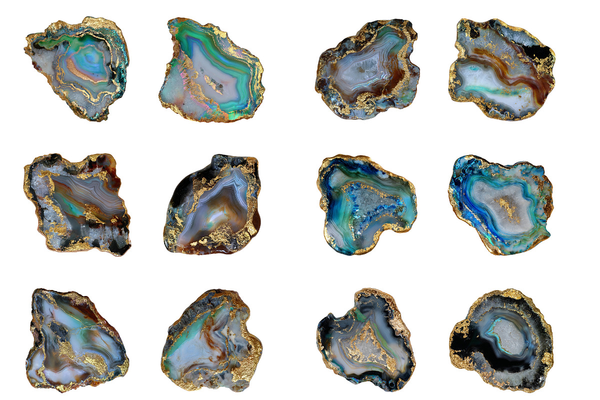 Gold Foil Agate Clipart, an Illustration by Designworld (Photo 3 of 5)
