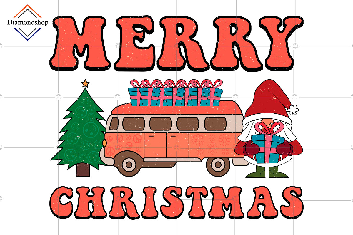 Retro Christmas Sublimation Bundle, a Decorative Illustration by DiamondShop (Photo 9 of 11)