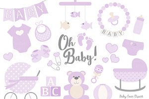 Vector Baby Clipart in Lavender, an Illustration by Amanda Ilkov