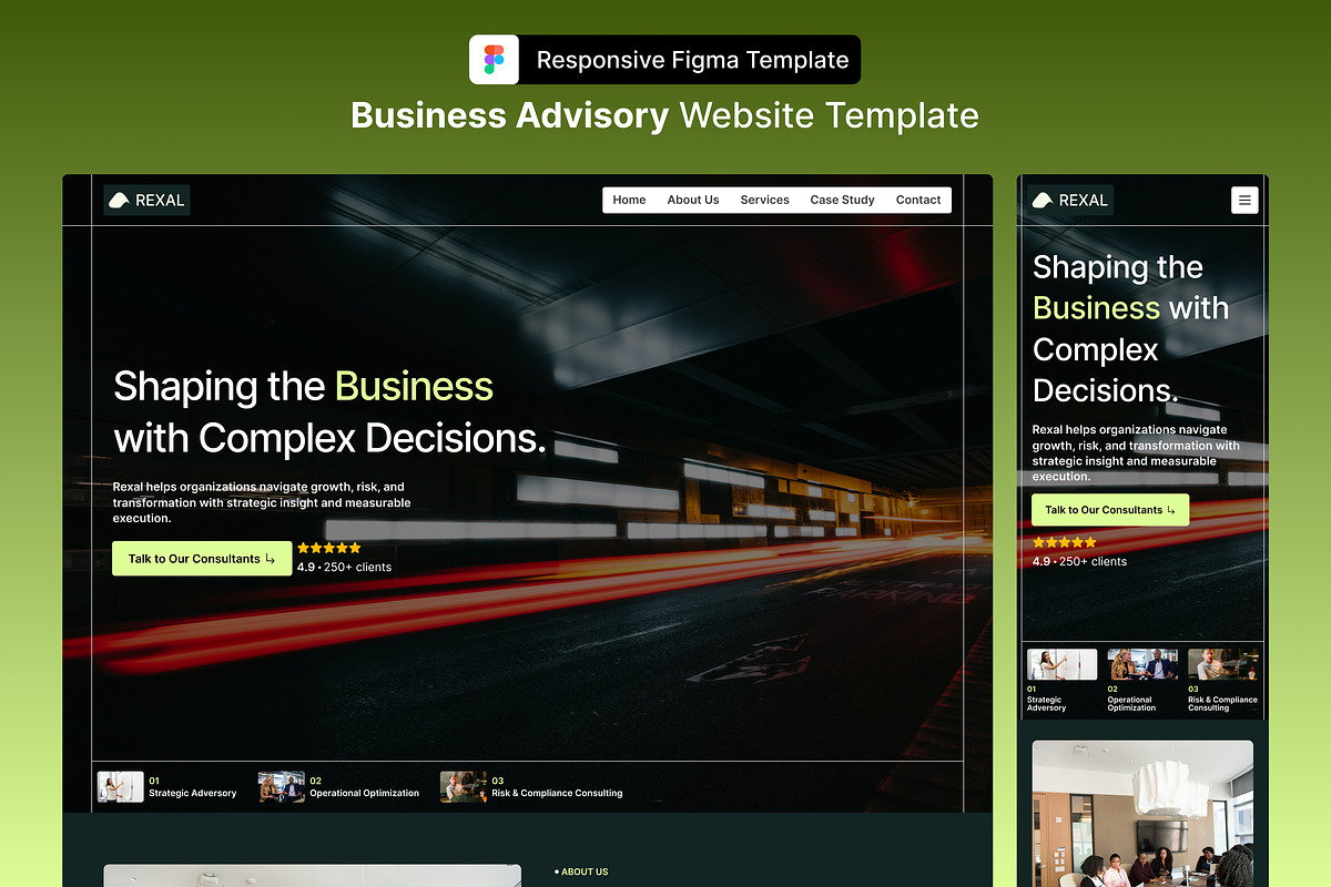 Business Advisory Figma Template, an UI Kit Template by Rozepaars Design (Photo 1 of 7)