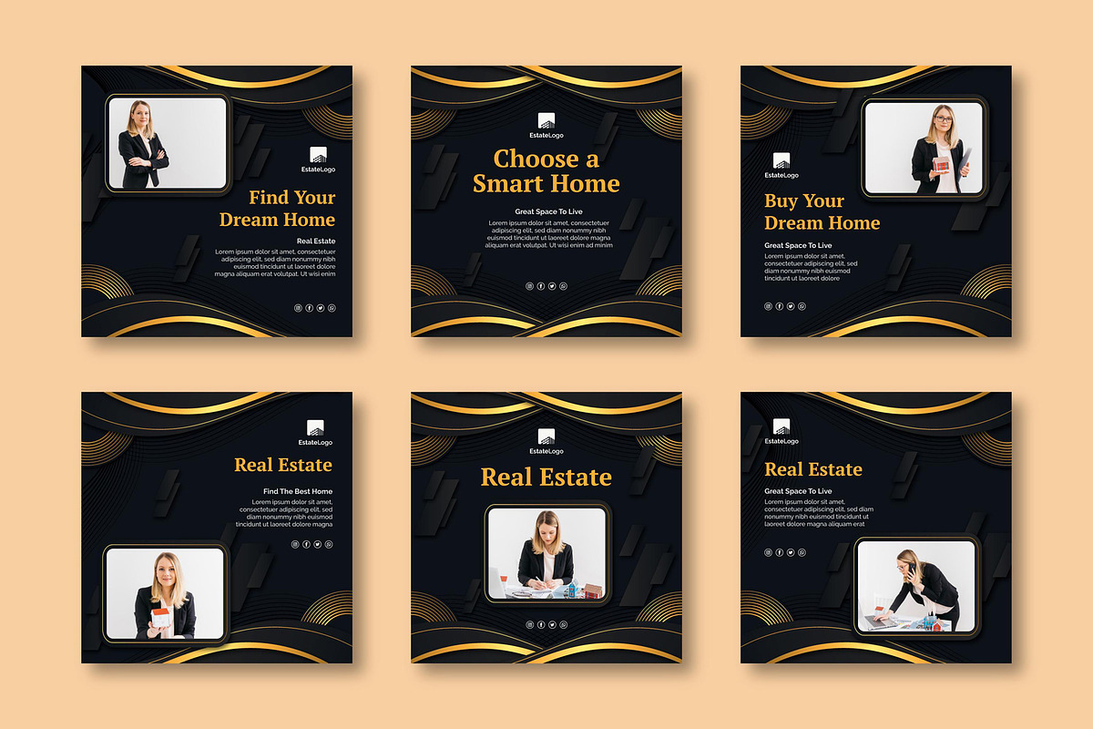 Real Estate marketing post for ads, a Business Card Template by CreativeCraft0
