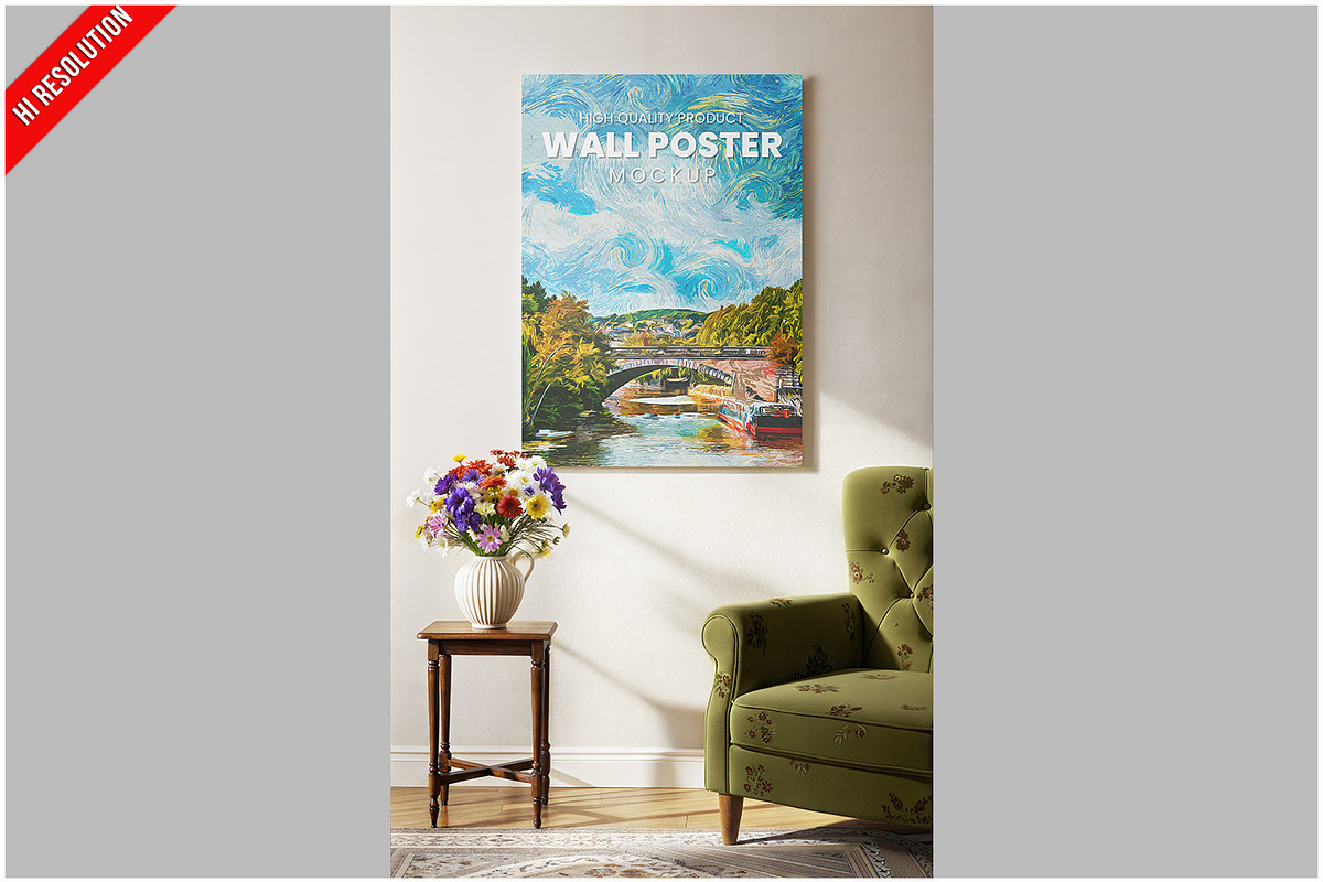 Framed Poster Wall Mockup, a Product Mockup by Bruno's Shop (Photo 1 of 3)