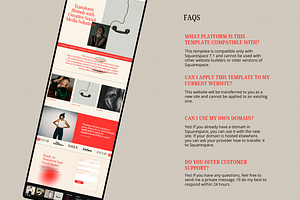 Red Squarespace Website Template