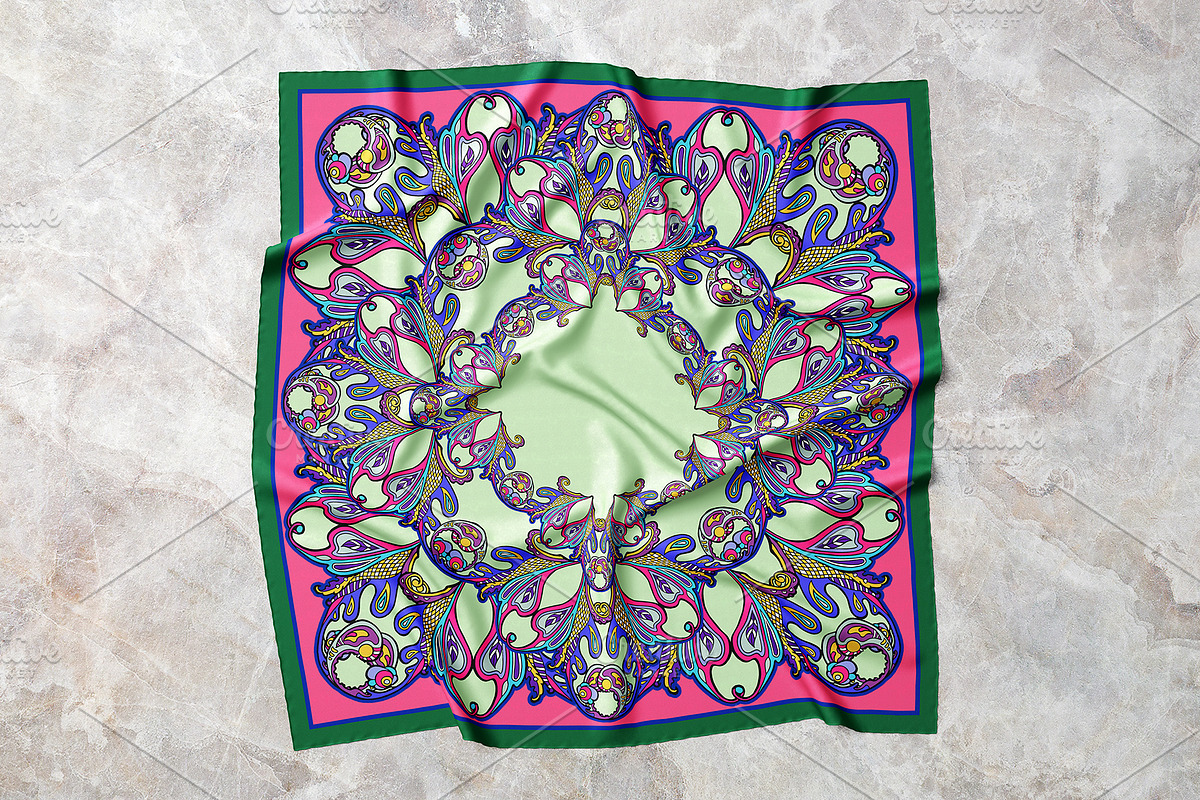 Mint & Amethyst Paisley Scarf, an Object Graphic by ilustrinna (Photo 2 of 7)