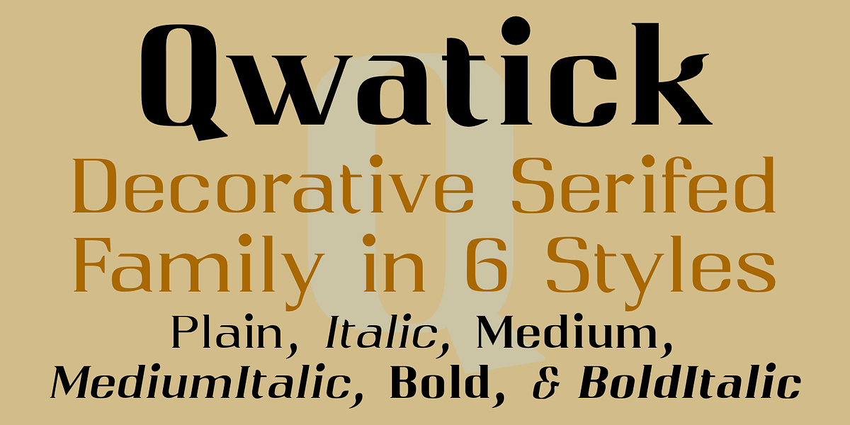 Qwatick, a Serif Font by Ingrimayne Type (Photo 1 of 8)