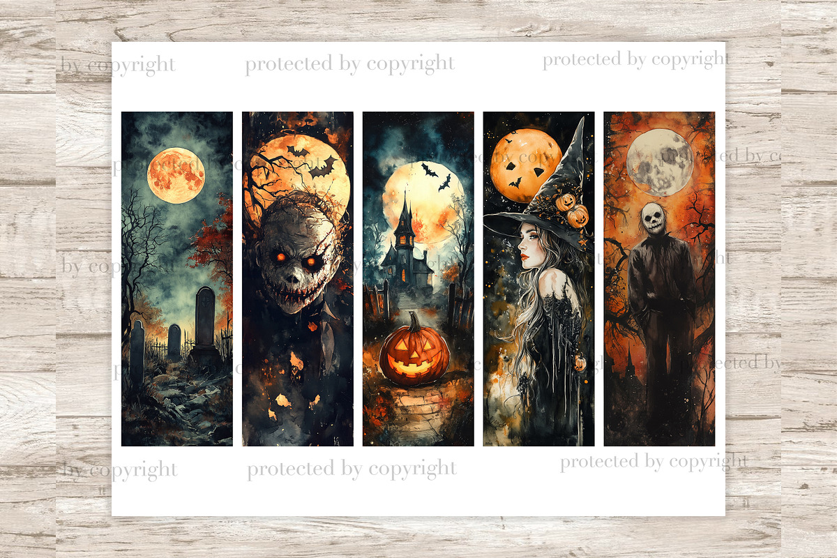 Spooky Bookmarks, a Seasonal Illustration by GlamArtZhanna (Photo 3 of 3)