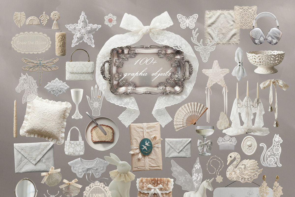 Whispering Lace: Collage Kit, an Object Graphic by TiriCo (Photo 4 of 9)