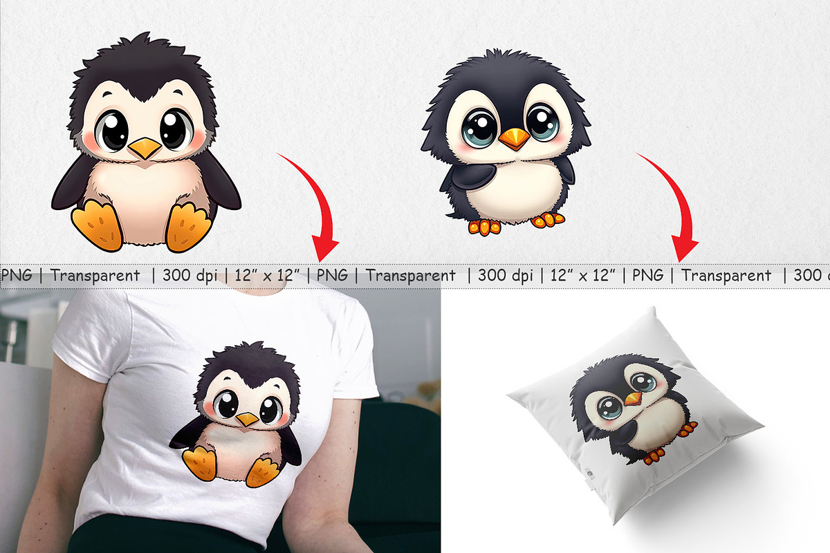 Cute Baby Penguin Clipart, a Graphic by Artnoy (Photo 3 of 5)
