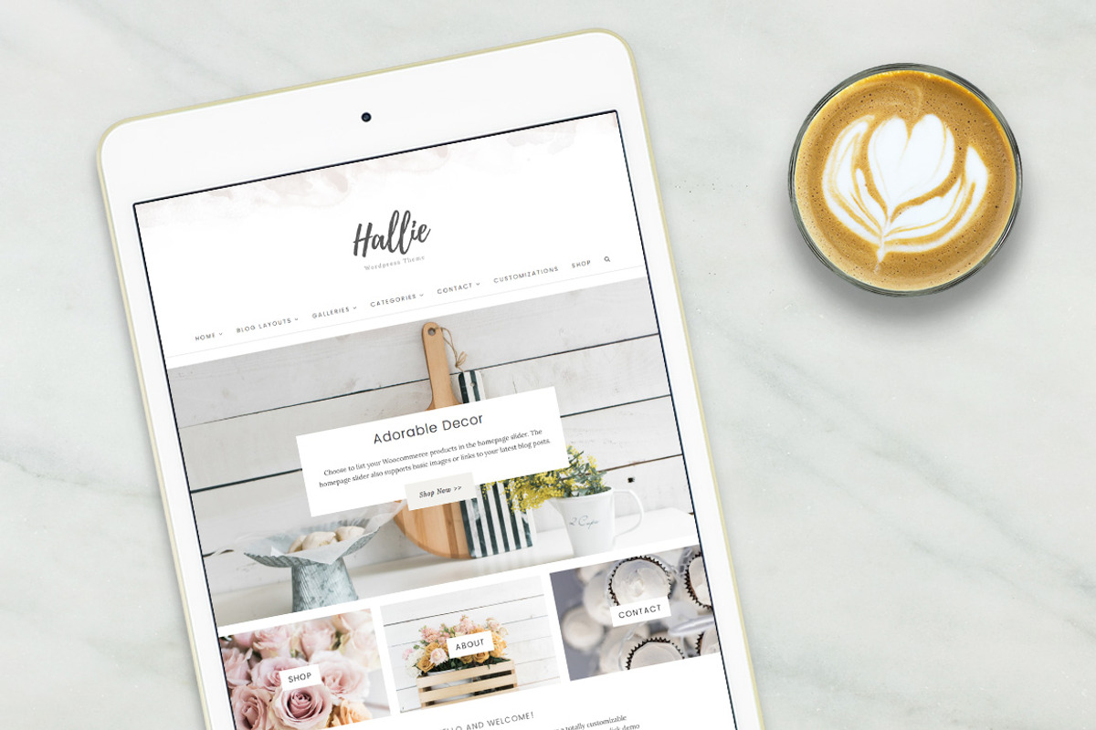 The Hallie Pro Wordpress Theme, a WordPress Template by angiemakeswebsites (Photo 3 of 6)