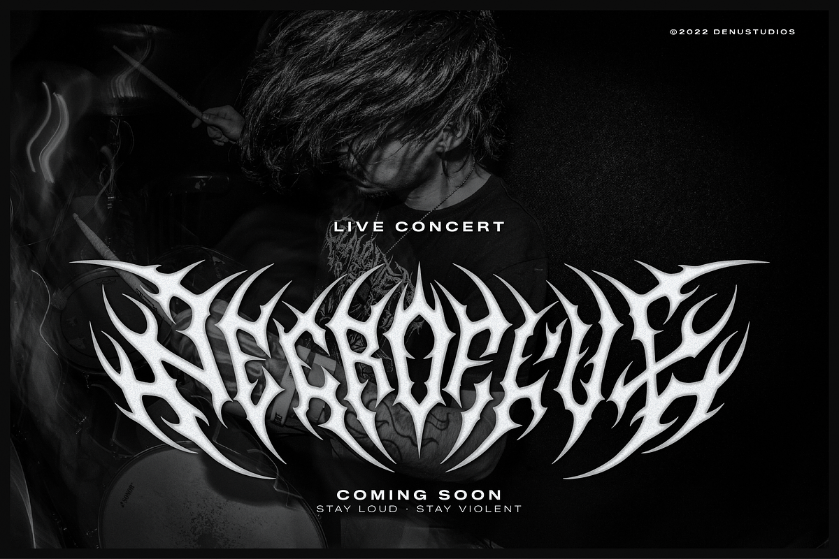 Malvoid | Black Metal Font, a Blackletter Font by Denustudios (Photo 3 of 12)