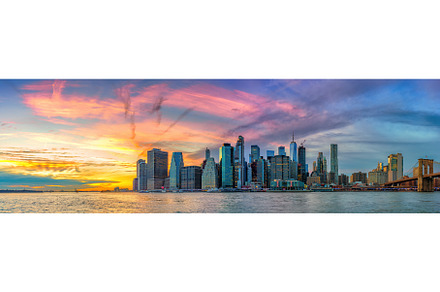 View on Manhattan at sunset, an Architecture Photo by sborisov