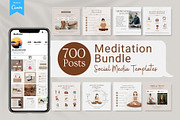Meditation Canva Templates, a Social Media Template by Viral Content Design (Thumbnail 1 of 15)