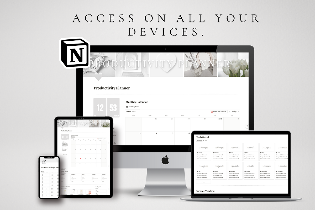 Productivity Tracker Notion Template, a Templates & Theme by BRANDcontent (Photo 7 of 8)