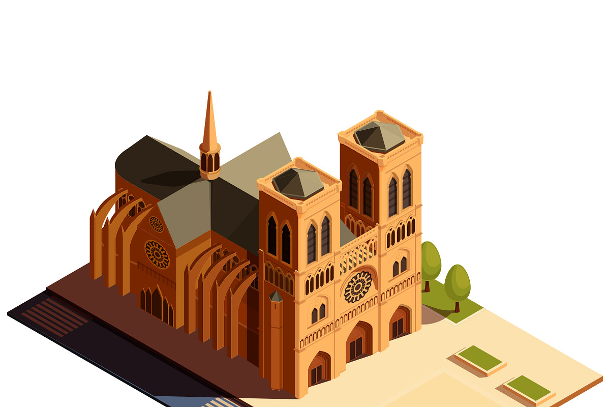 Isometric set of French landmarks, an Illustration by Mikita.Kavalenkau (Photo 6 of 6)