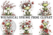 Whimsical Spring Frog Clipart, an Illustration by OK Design (Thumbnail 2 of 6)