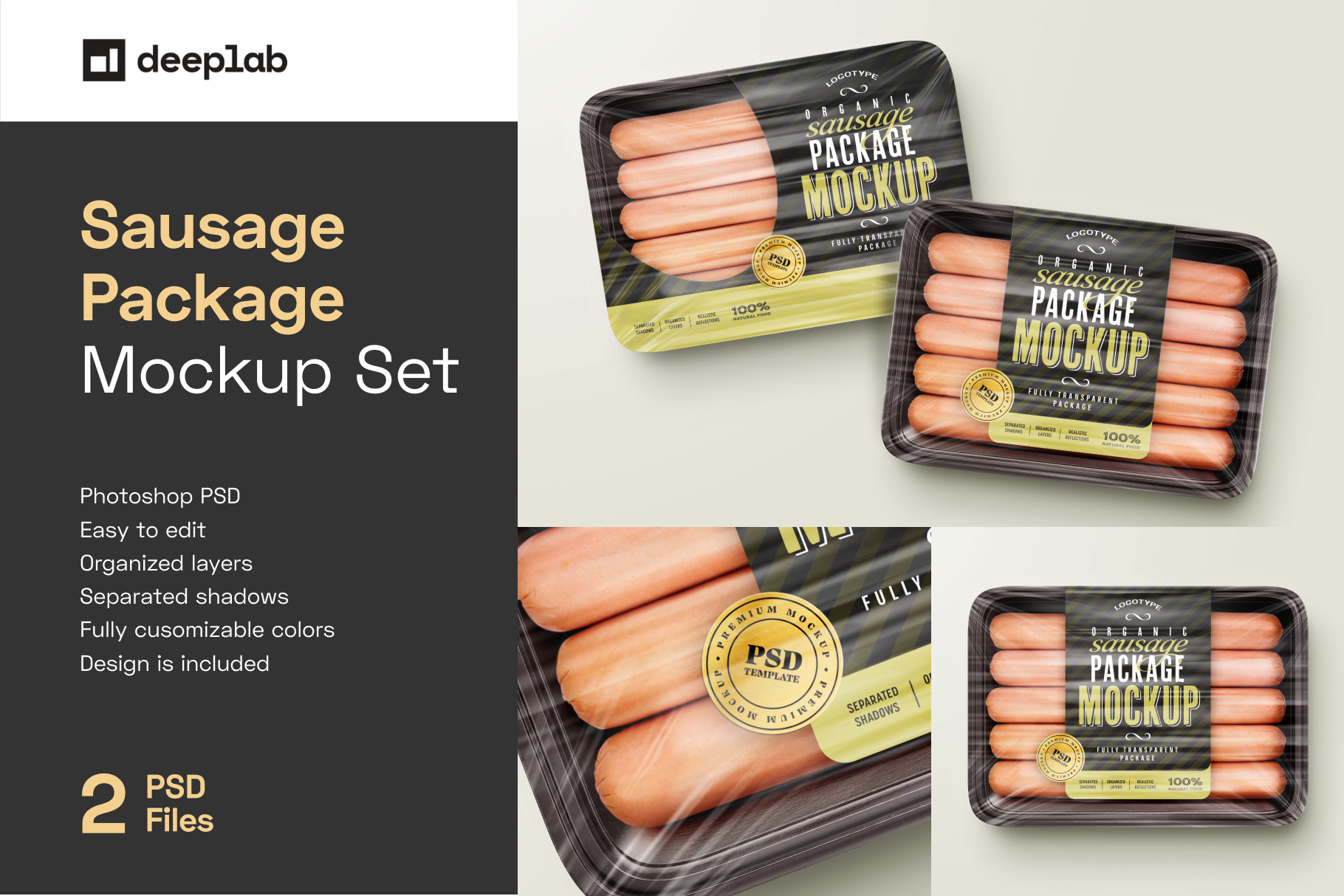 Sausage Package Mockup Set Packaging Mockups Creative Market