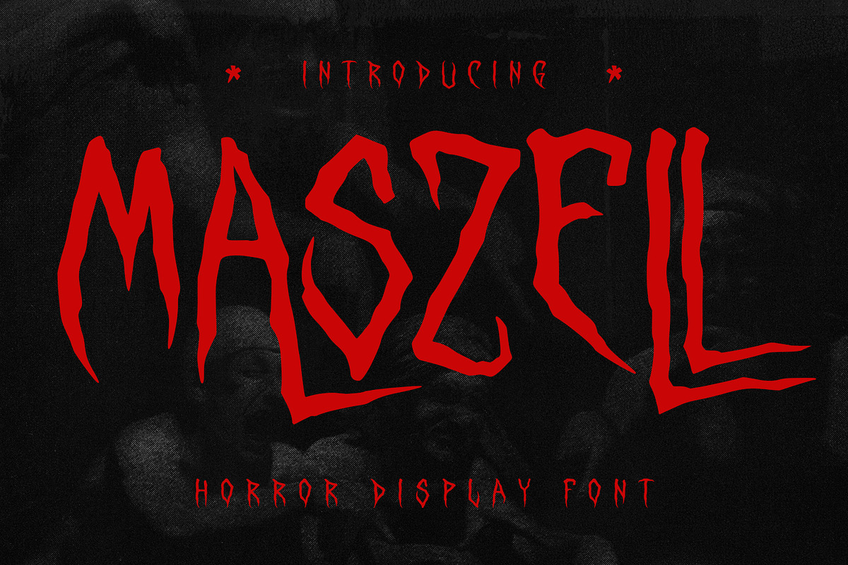 Maszell Horror Display Font, a Handwritten Font by Maulana Creative (Photo 1 of 7)