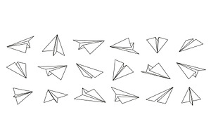 Paper planes icons. Folded origami, a Graphic by Frogella