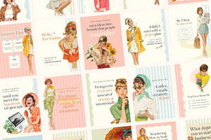 Retro Feminine Instagram Template, a Templates & Theme by Pawprints Canvas Co.