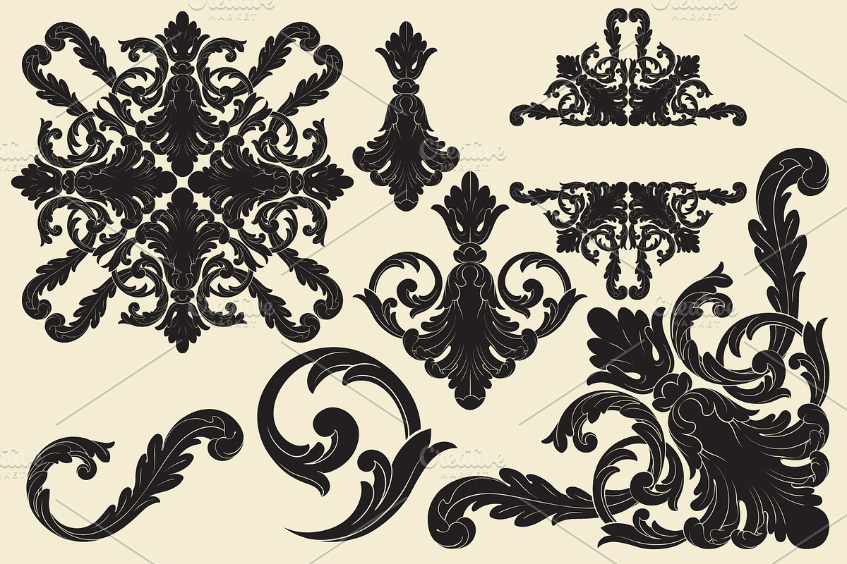 Vintage Ornaments Baroque Border, a Decorative Illustration by Samira (Photo 4 of 6)