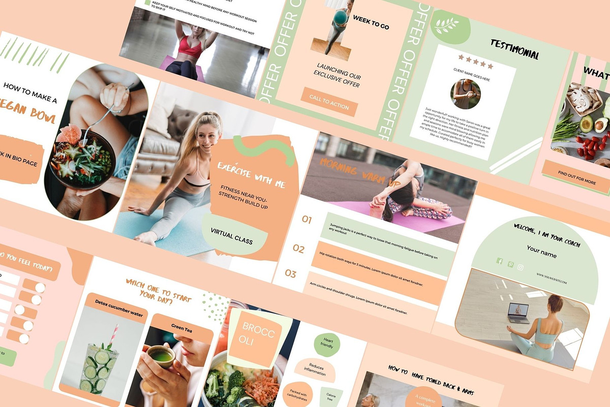 Nutrition Instagram Templates Health, a Social Media Template by Deepa Template Studio (Photo 4 of 12)