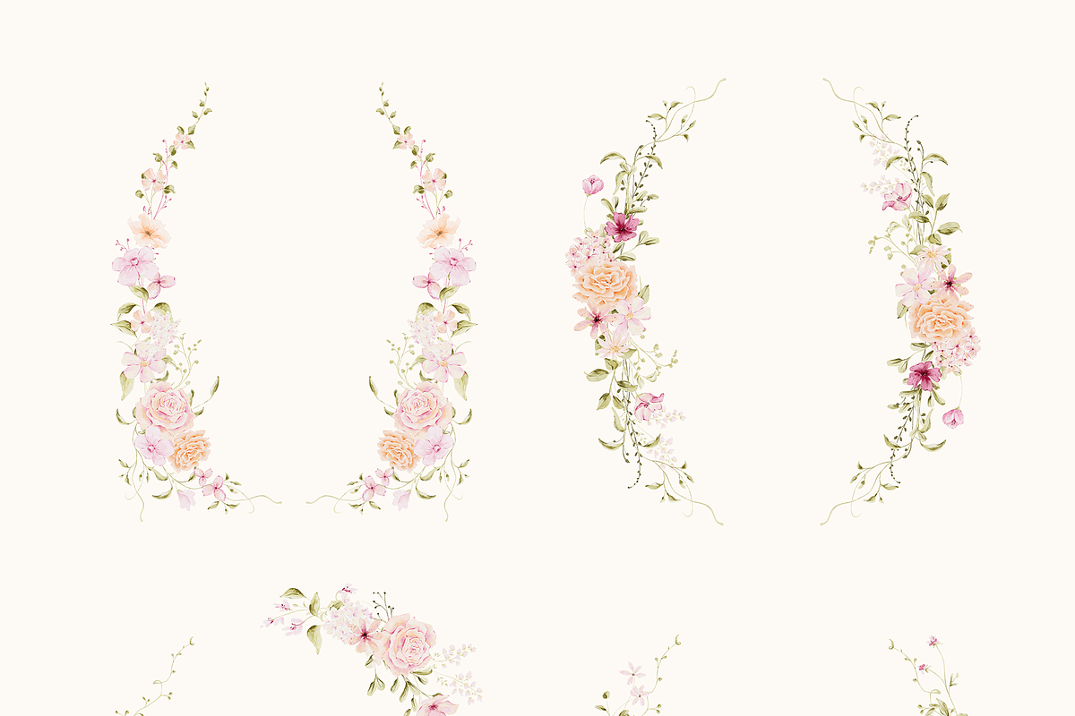 Delicate Pastel Watercolor Flowers, a Decorative Illustration by Altea Design Studio (Photo 6 of 26)