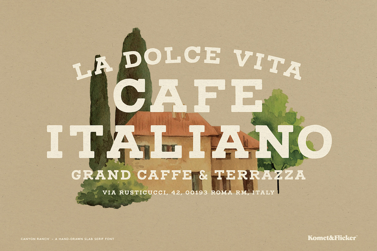 Canyon Ranch - A Hand-Drawn Font, a Slab Serif Font by Komet & Flicker (Photo 2 of 15)