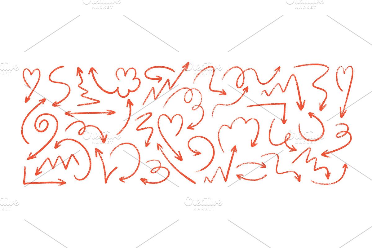 Crayon and marker arrow pointers, an Object Illustration by YuliiaOsadcha