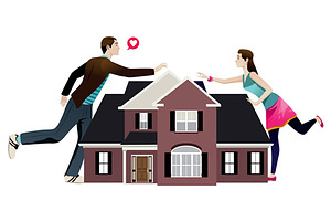 Separation of a couple with house