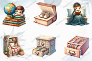 Library Kids Clipart Watercolor Book, a Graphic by designcity5 (Thumbnail 3 of 5)