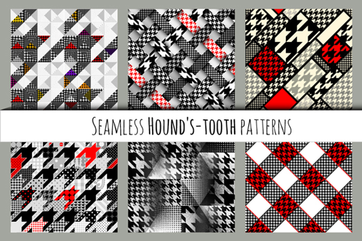 Seamless hound's-tooth patterns, a Pattern Graphic by tkdesign (Photo 1 of 7)