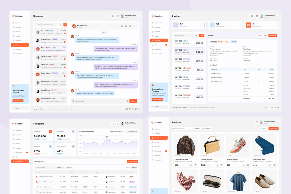 Salestics - Sales Dashboard, an UI Kit Template by peterdraw (Photo 7 of 7)