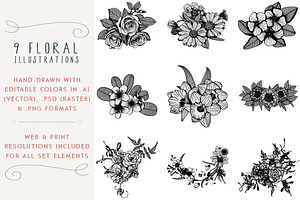 Botanical Bliss Design & Font Set