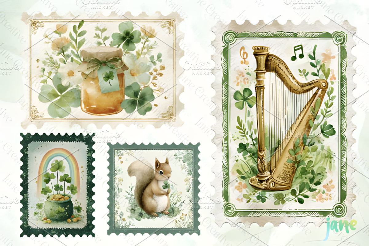 St. Patrick’s Day Vintage Postage, a Decorative Illustration by Design Station (Photo 7 of 7)