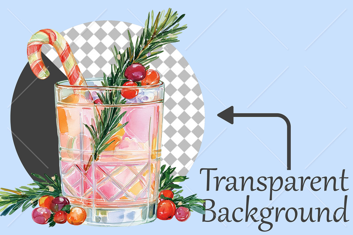 Watercolor Christmas Drink Clipart, a Seasonal Illustration by Canvas Craft (Photo 2 of 10)
