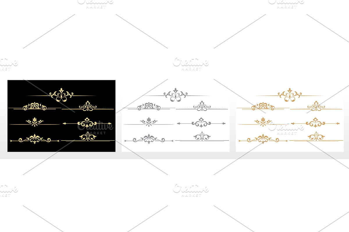 Vintage set. Floral elements for, an Illustration by RODINA