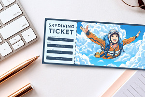 Skydiving Gift Ticket Canva Template, an Invitation Template by Snapybiz