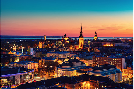 Tallinn view at sunset, an Architecture Photo by Nature and travel