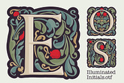 Illuminated Initials font family, a Blackletter Font by kaer_shop (Thumbnail 1 of 10)
