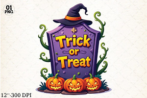 Trick or Treat Halloween Ghost Pumpk, a Graphic by Libby Wishes