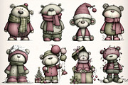 Whimsical Teddy Bear Clipart Bundle, an Illustration by Dream Creation (Thumbnail 4 of 7)
