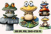 Watercolor Cartoon Frog Illustration, an Animal Illustration by PrintHaven Designs (Thumbnail 5 of 10)