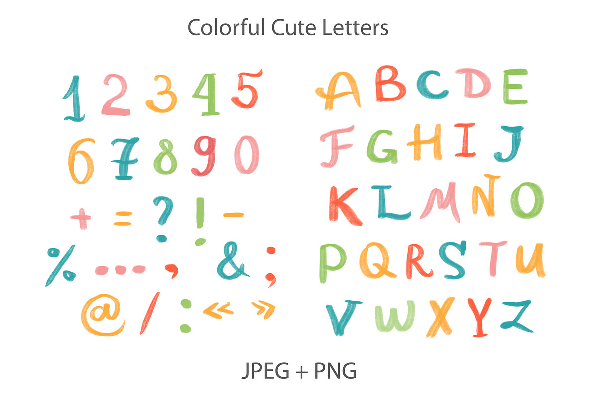 Colorful Cute Letters, a Decorative Illustration by MalinaShop (Photo 3 of 4)