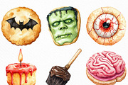 Watercolor Halloween Cookies Clipart, an Illustration by Craft Nest (Thumbnail 4 of 6)